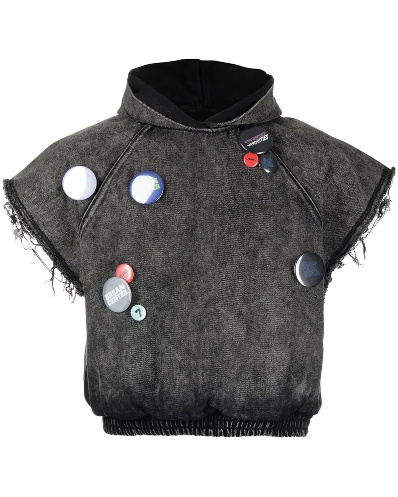 Liberal Youth Ministry Ärmelloser Hoodie mit Buttons - Schwarz Schwarz