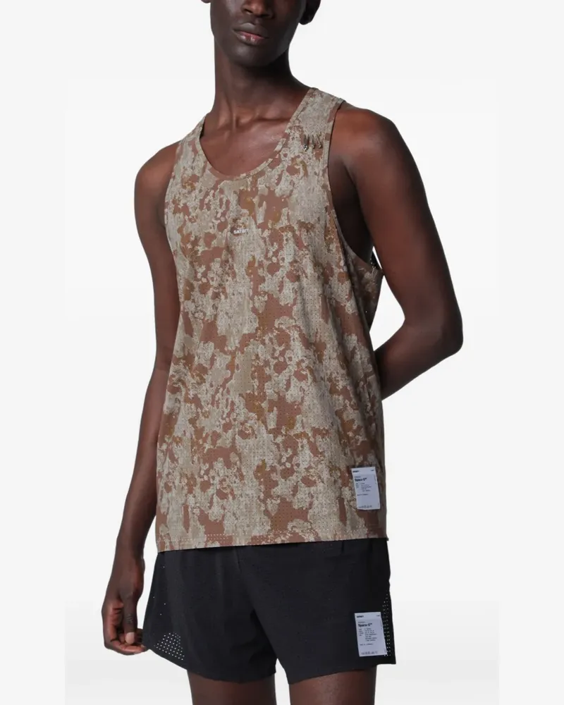 Satisfy Space-O Weste mit Camouflage-Print - Braun Braun