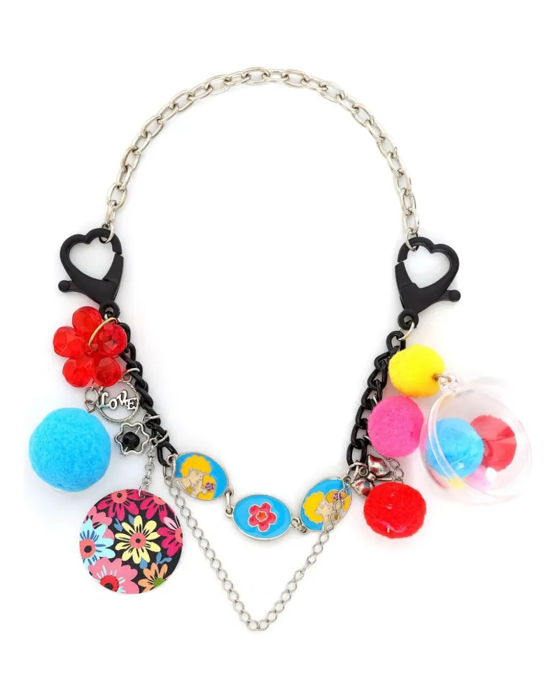 Amir Slama Taschenkette mit Blumendetail - Silber Silber