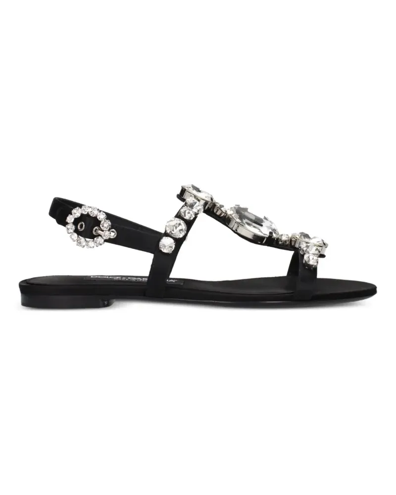 Dolce & Gabbana crystal-embellished satin sandals - Schwarz Schwarz