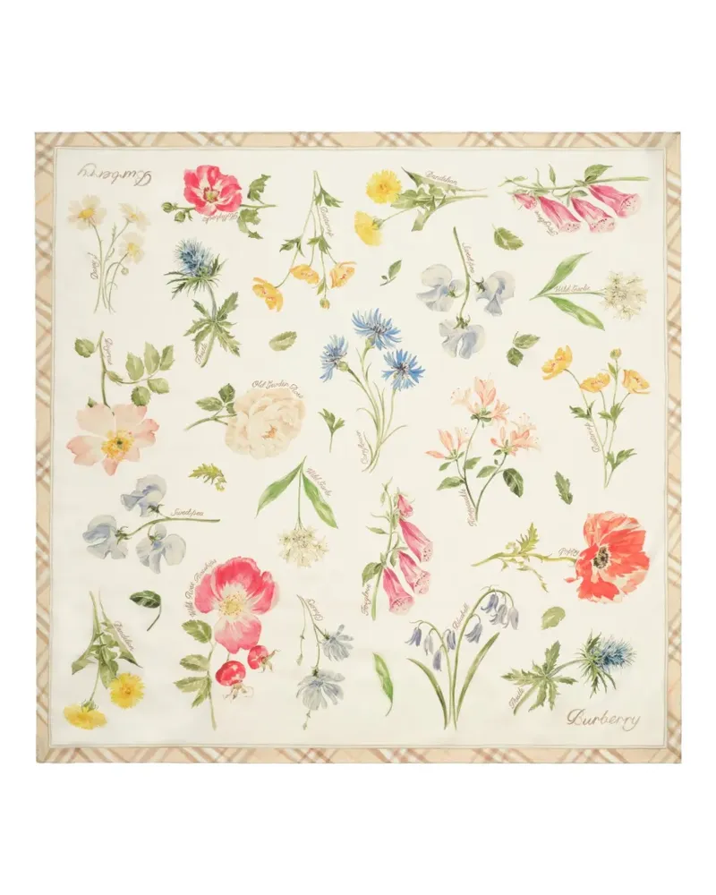 Burberry Blooms of Britain silk scarf - Nude Nude