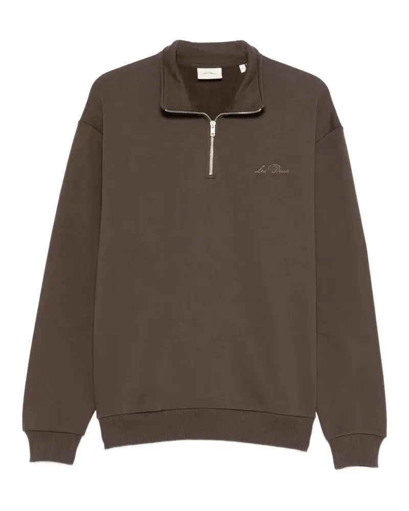 LES DEUX Sweatshirt mit Reißverschluss - Braun Braun