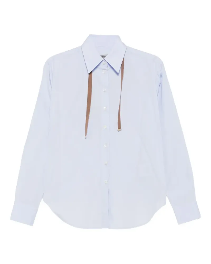 Herno bow-detail long-sleeve shirt - Blau Blau