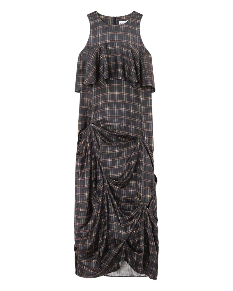 Ganni ruffled maxi dress - Grau Grau