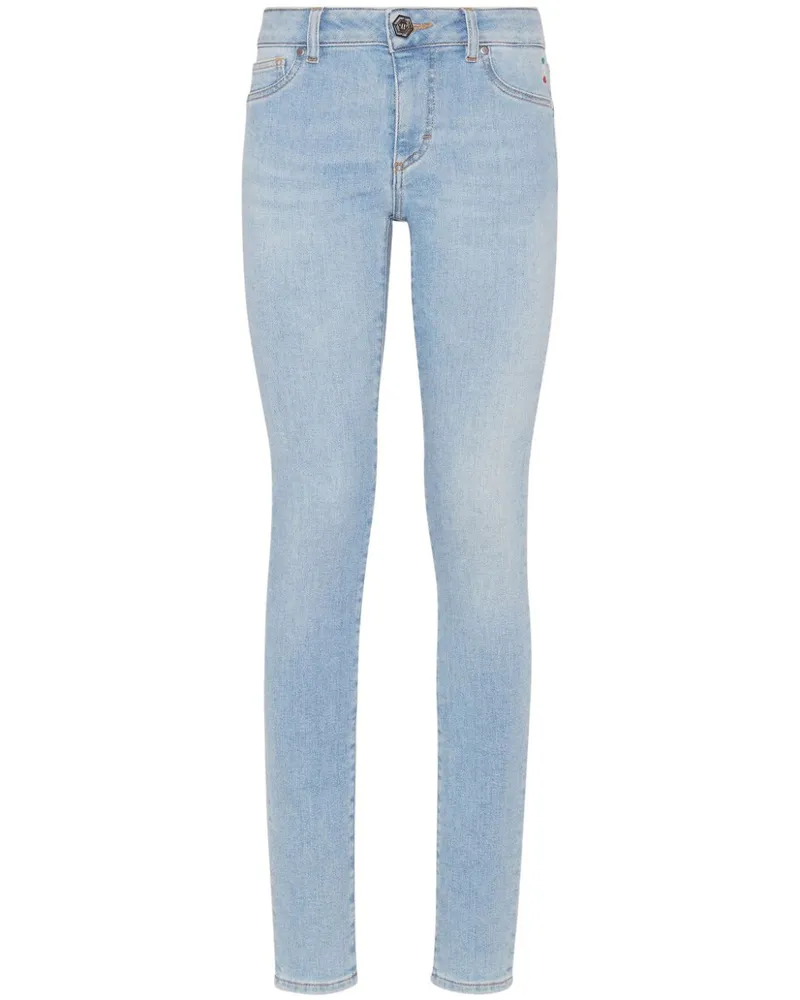 Philipp Plein Halbhohe Skinny-Jeans - Blau Blau