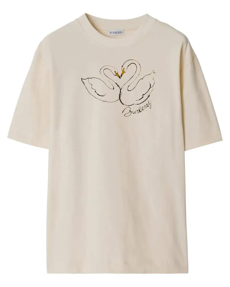 Burberry T-Shirt mit Schwan - Nude Nude