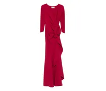Gerüschtes Maxikleid mit Schleifendetail - Rot