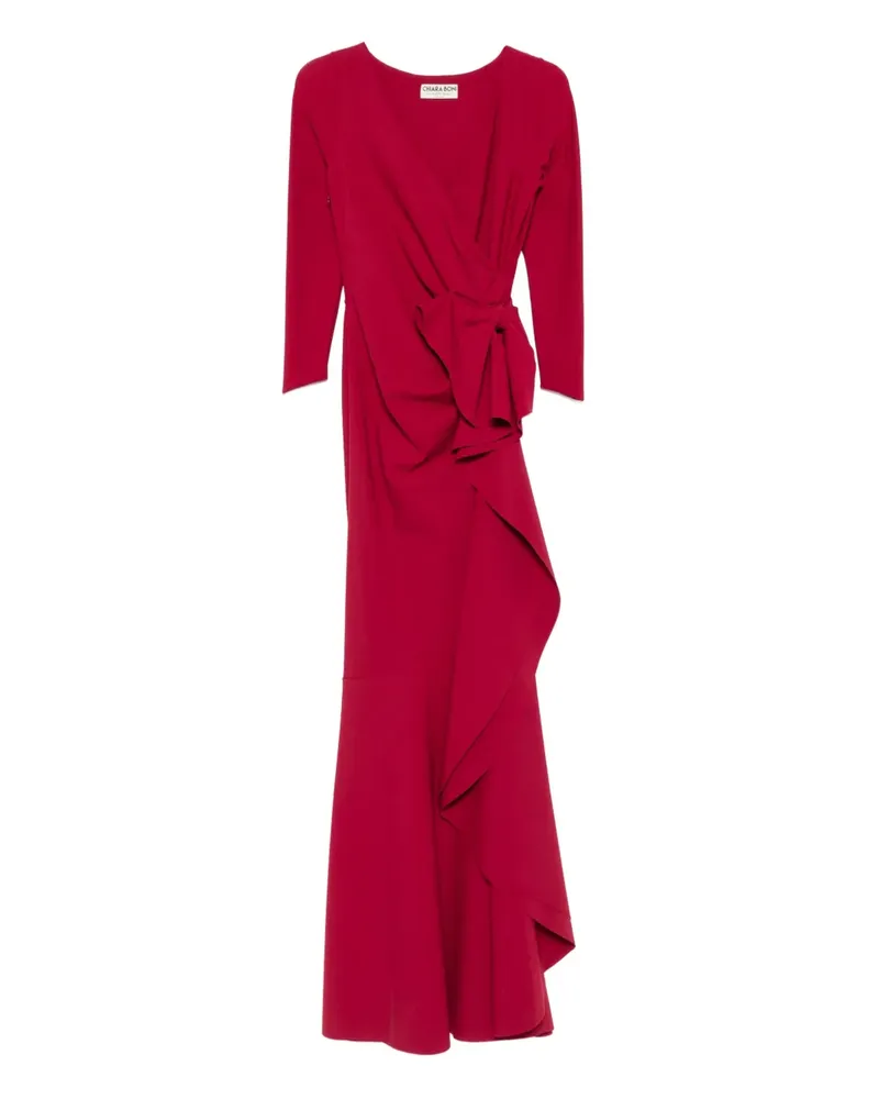 Chiara Boni Gerüschtes Maxikleid mit Schleifendetail - Rot Rot
