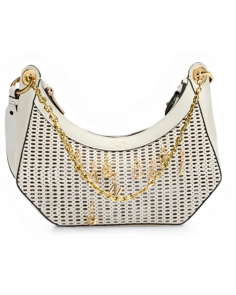Lancel M Croisette perforated logo-charm shoulder bag - Weiß Weiß