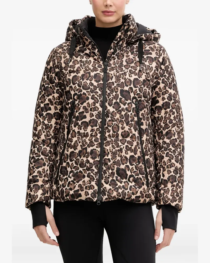 Sportalm leopard-print hooded jacket - Braun Braun