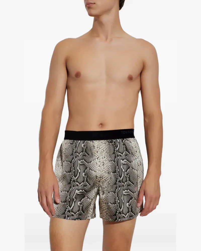 Tom Ford Boxershorts mit Schlangenleder-Print - Grau Grau