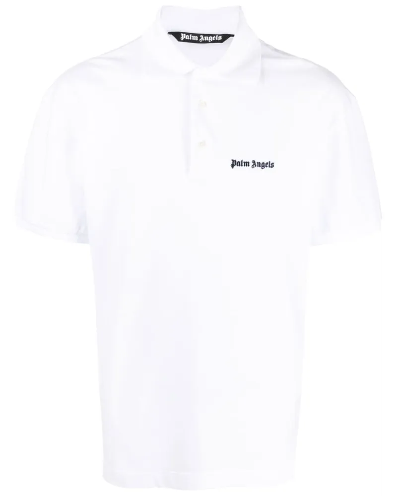 Palm Angels Poloshirt mit Logo-Stickerei Weiß