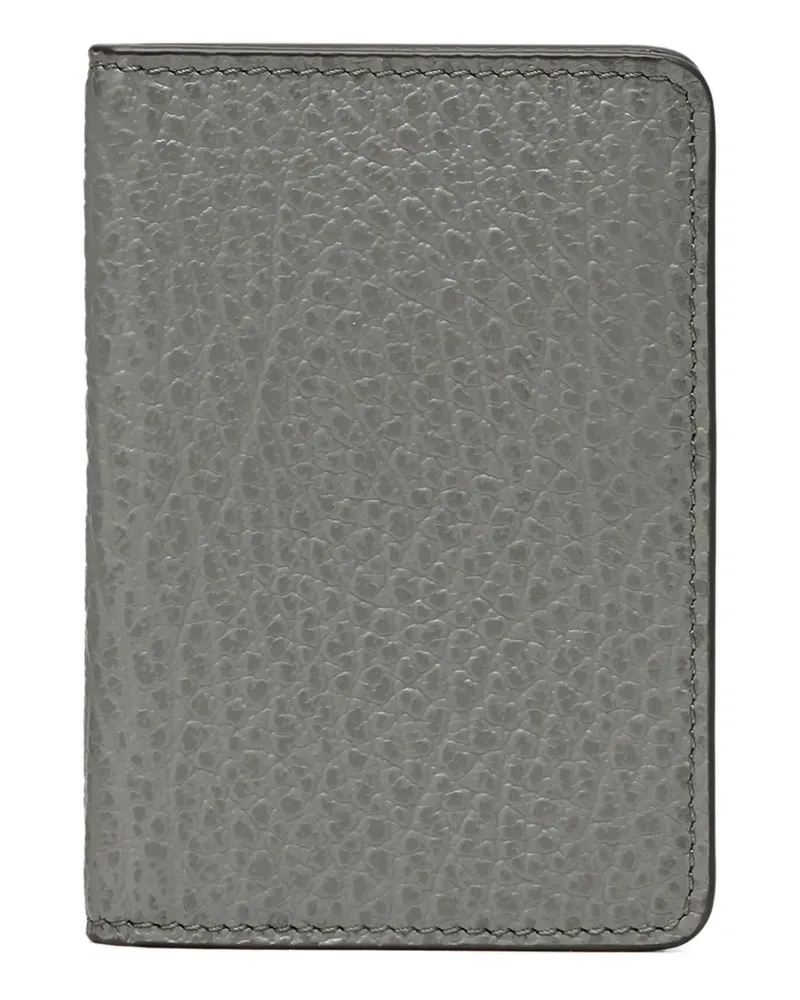 Maison Margiela embossed grainy-leather card holder - Grau Grau