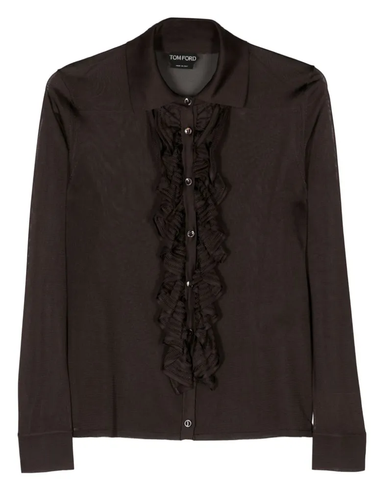 Tom Ford Semi-transparentes T-Shirt - Braun Braun