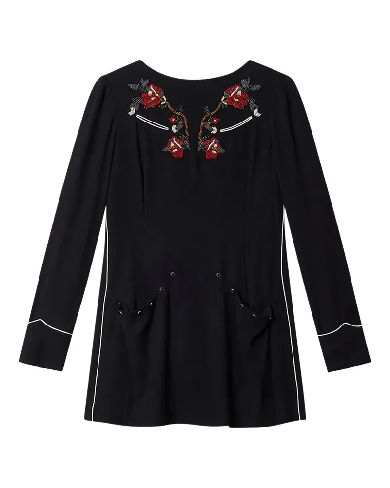 Isabel Marant Youma Minikleid mit Perlen - Schwarz Schwarz