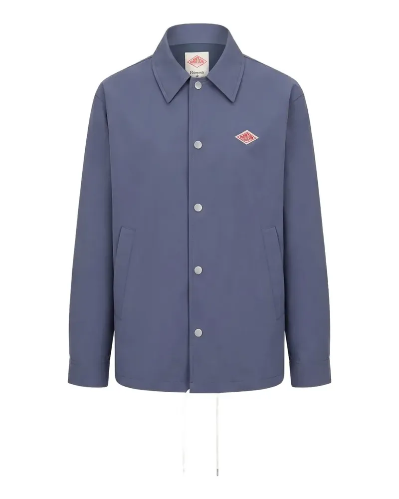 Danton Kordelzug-Jacke mit Logo-Patch - Blau Blau