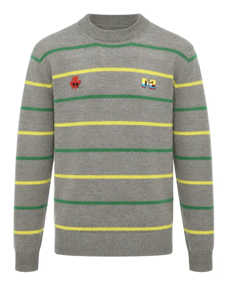 Dsquared2 Bestickter Pullover mit Streifen - Grau Grau