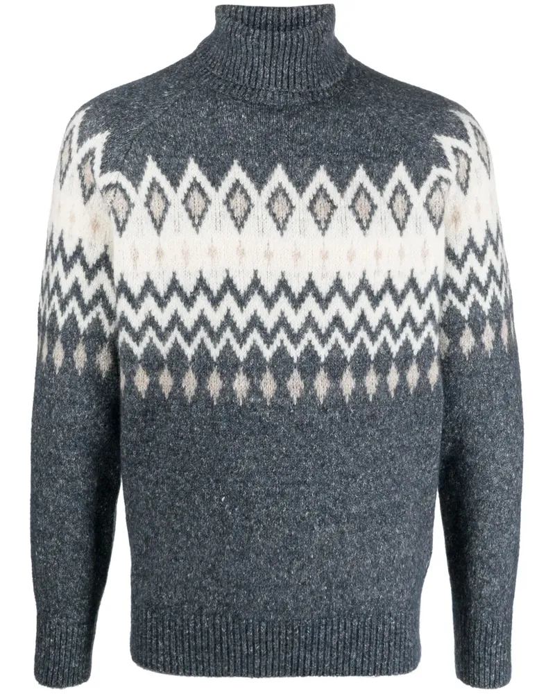 Brunello Cucinelli Pullover mit Fair-Isle-Strickmuster - Blau Blau