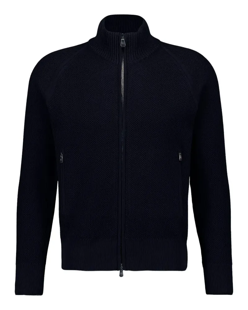 Piacenza Cashmere Gestrickte Bomberjacke - Blau Blau
