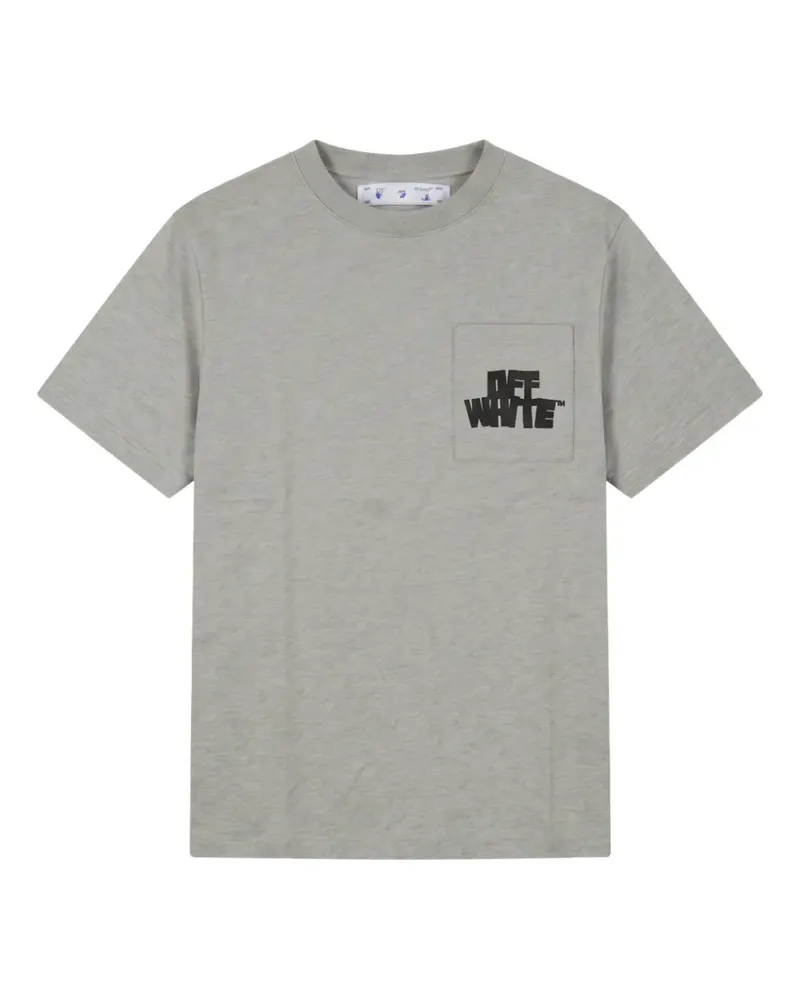 OFF-WHITE T-Shirt mit Brusttasche - Grau Grau