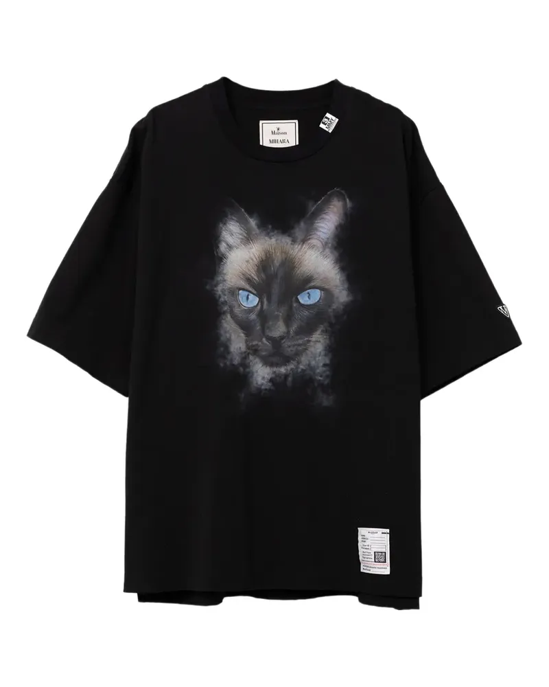 MIHARAYASUHIRO T-Shirt mit Katzen-Print - Schwarz Schwarz