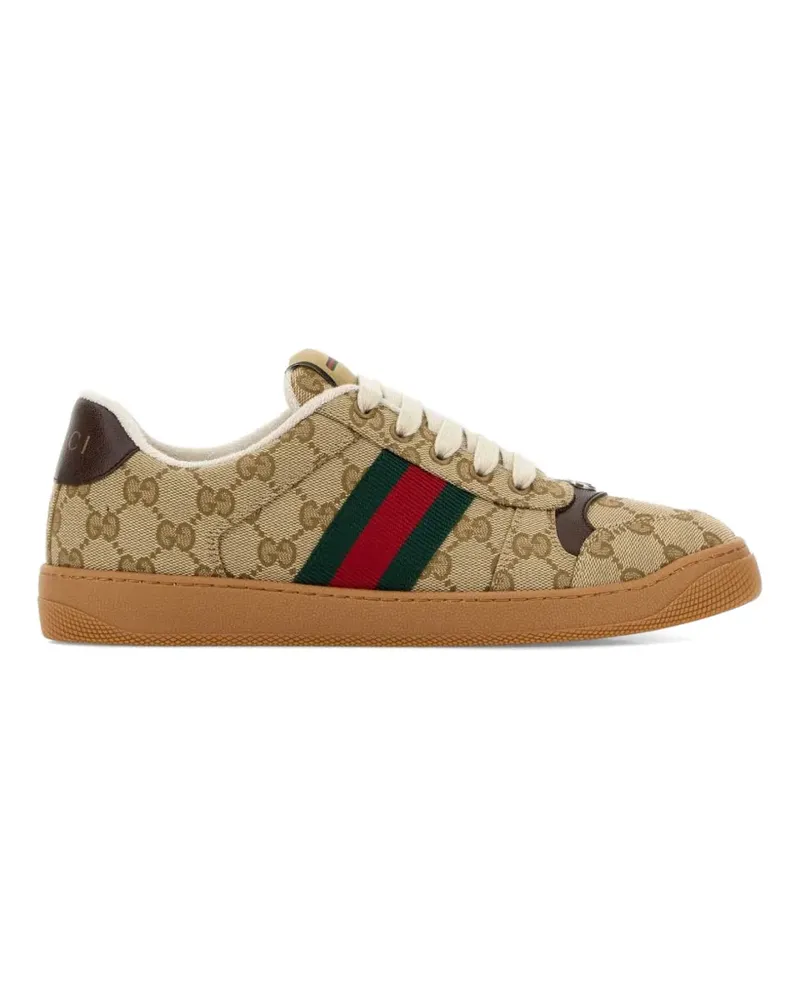 Gucci Screener Sneakers mit GG - Nude Nude