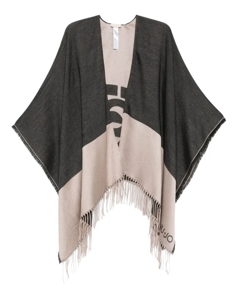 Liu Jo Poncho mit Fransen - Schwarz Schwarz