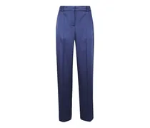 Satinhose mit Bügelfalten - Blau