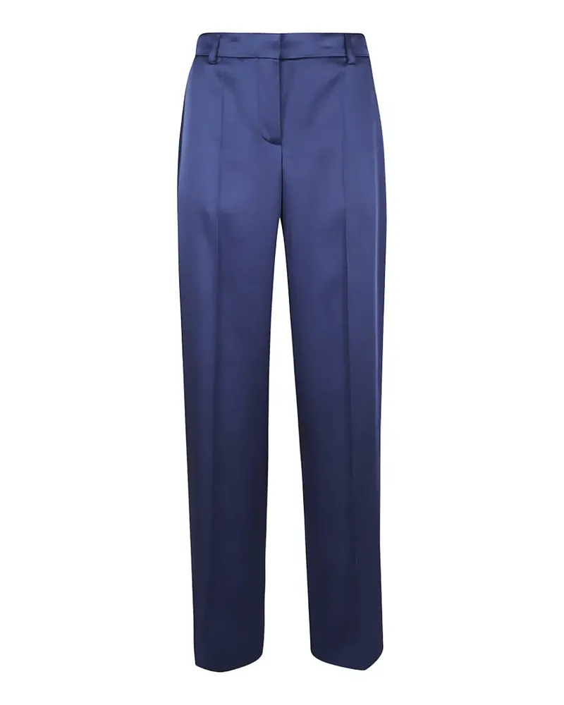 Stella McCartney pressed-crease satin trousers - Blau Blau