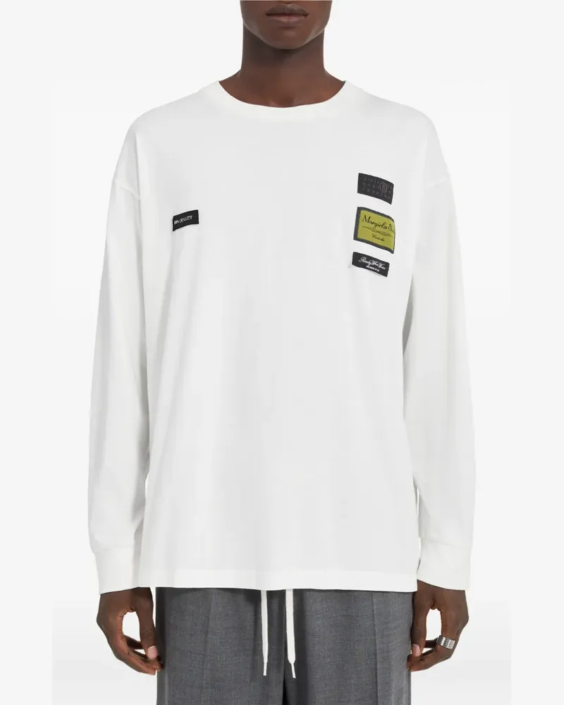 Maison Margiela Langarmshirt mit aufgesetzter Tasche - Weiß Weiß