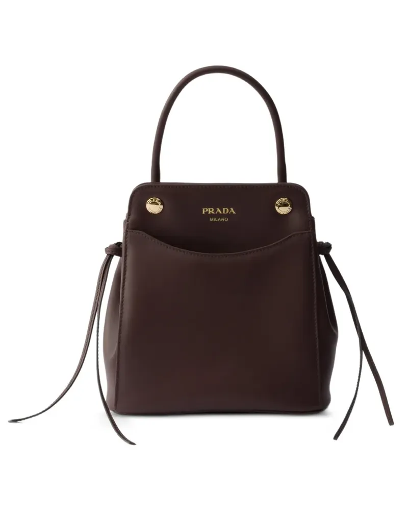 Prada Mini-Lederhandtasche tragen - Braun Braun