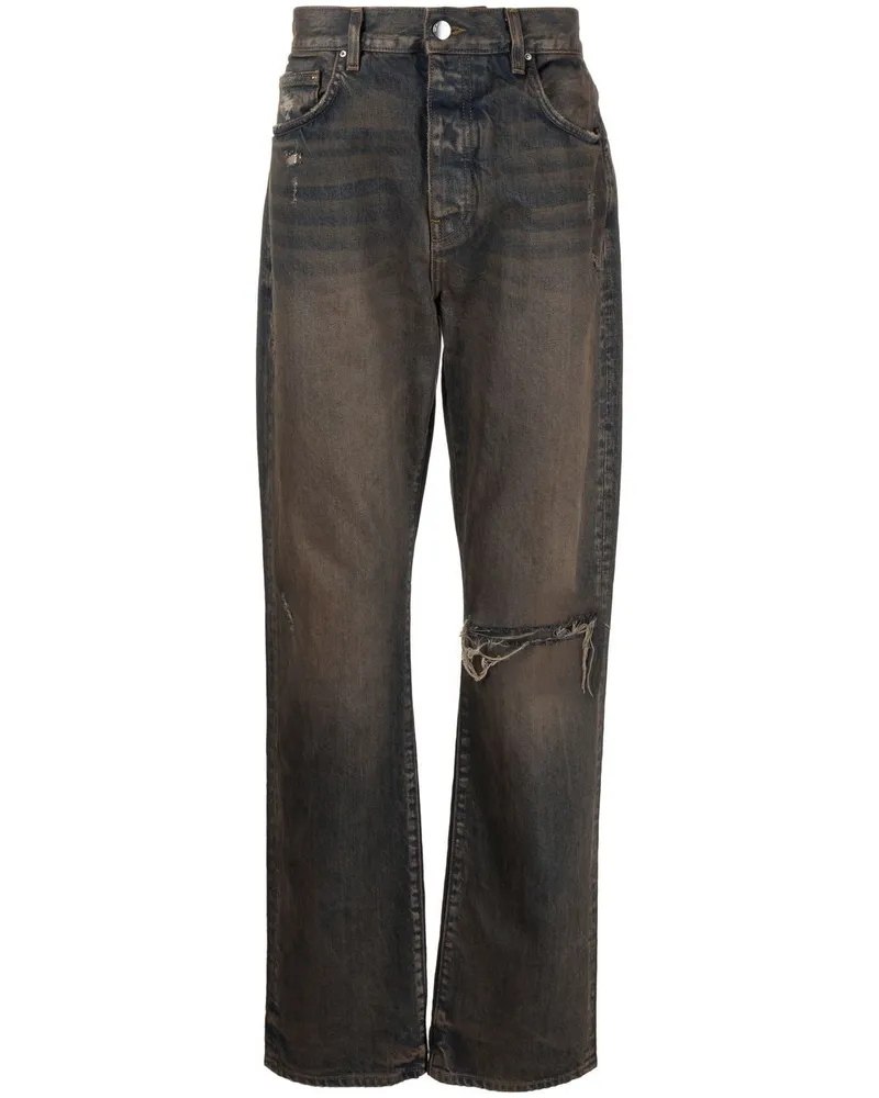 Amiri Gerade Jeans im Distressed-Look - Blau Blau