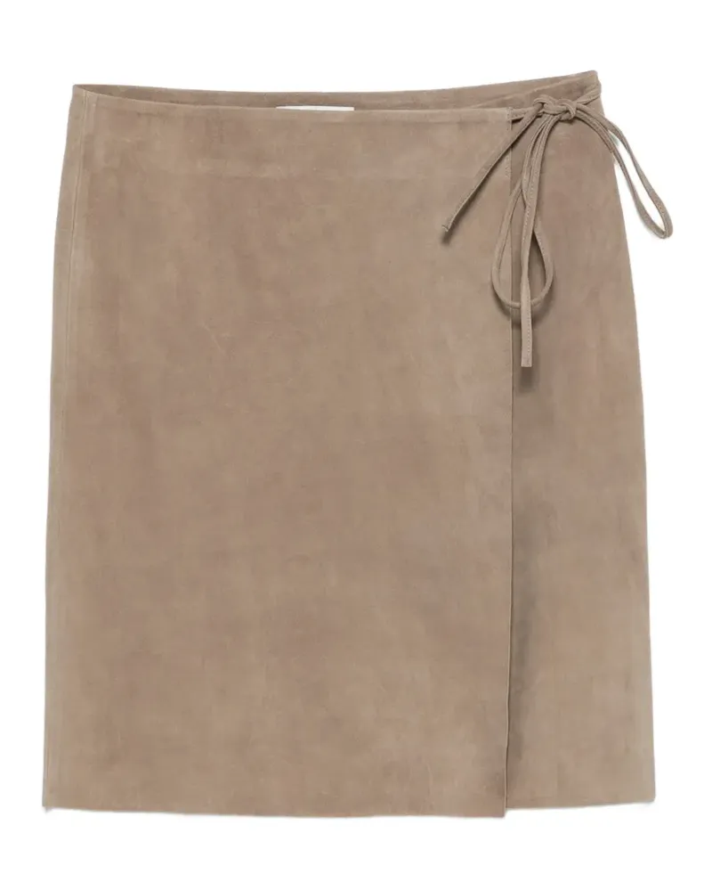 St. Agni suede wrap skirt - Nude Nude