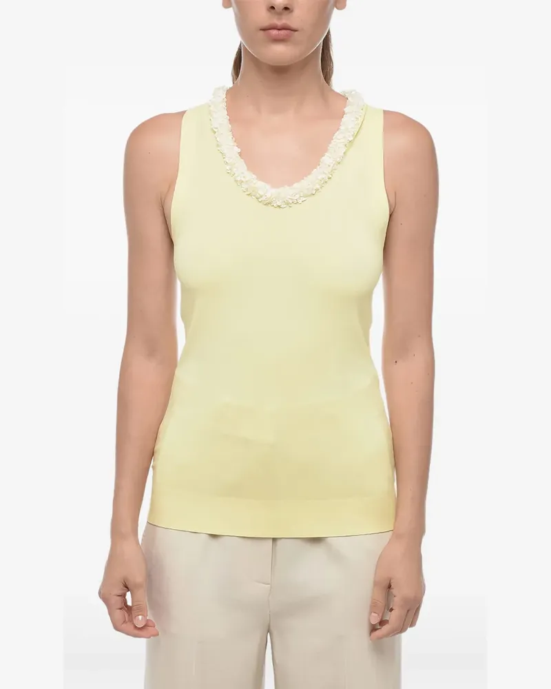 Jil Sander Top mit Pailletten - Gelb Gelb