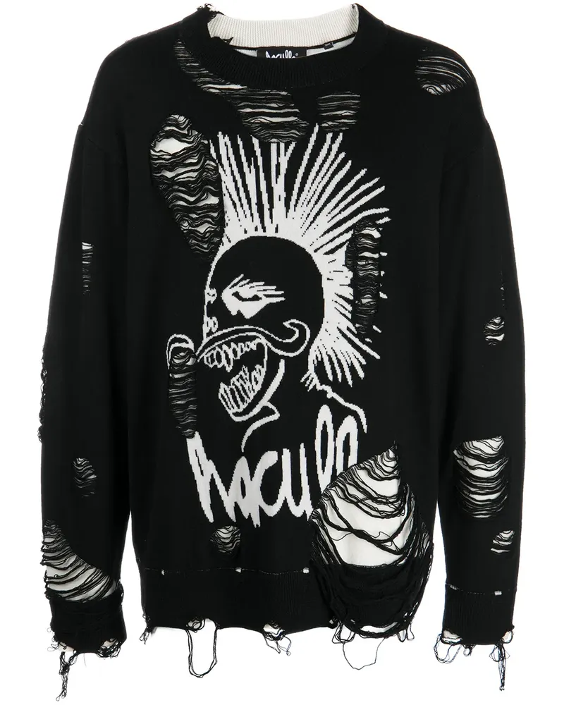 Haculla Pullover im Distressed-Look - Schwarz Schwarz