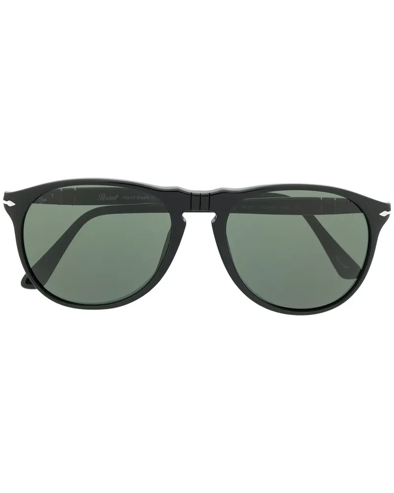 Persol Sonnenbrille mit rundem Gestell - Schwarz Schwarz