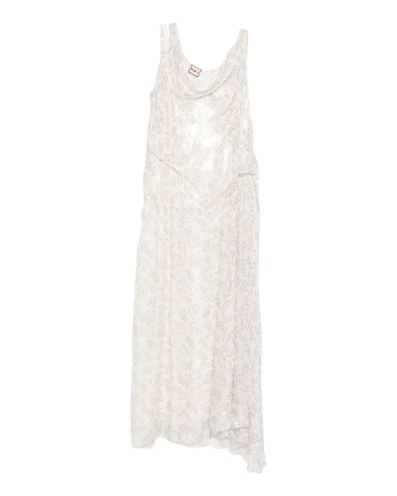 PLAN C Florales Kleid - Weiß Weiß