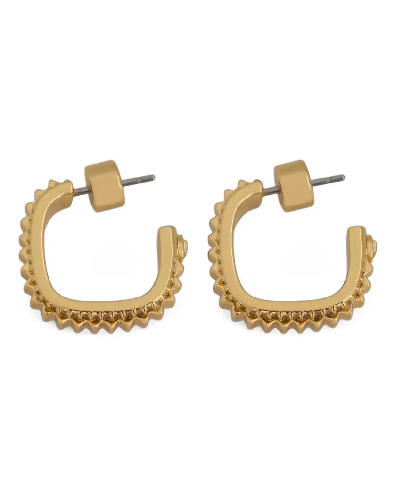 Michael Kors crystal-embellished fluted hoop earrings - Gold Gold