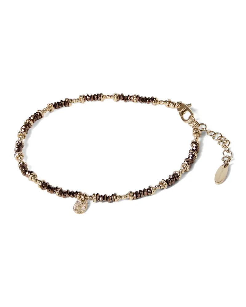 Brunello Cucinelli brown-hematite and sterling silver anklet - Gold Gold