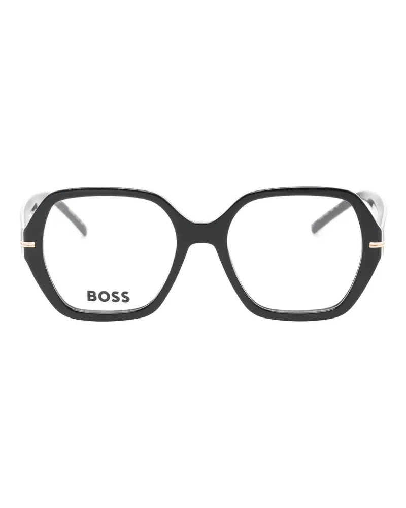 HUGO BOSS geometric-frame glasses - Schwarz Schwarz