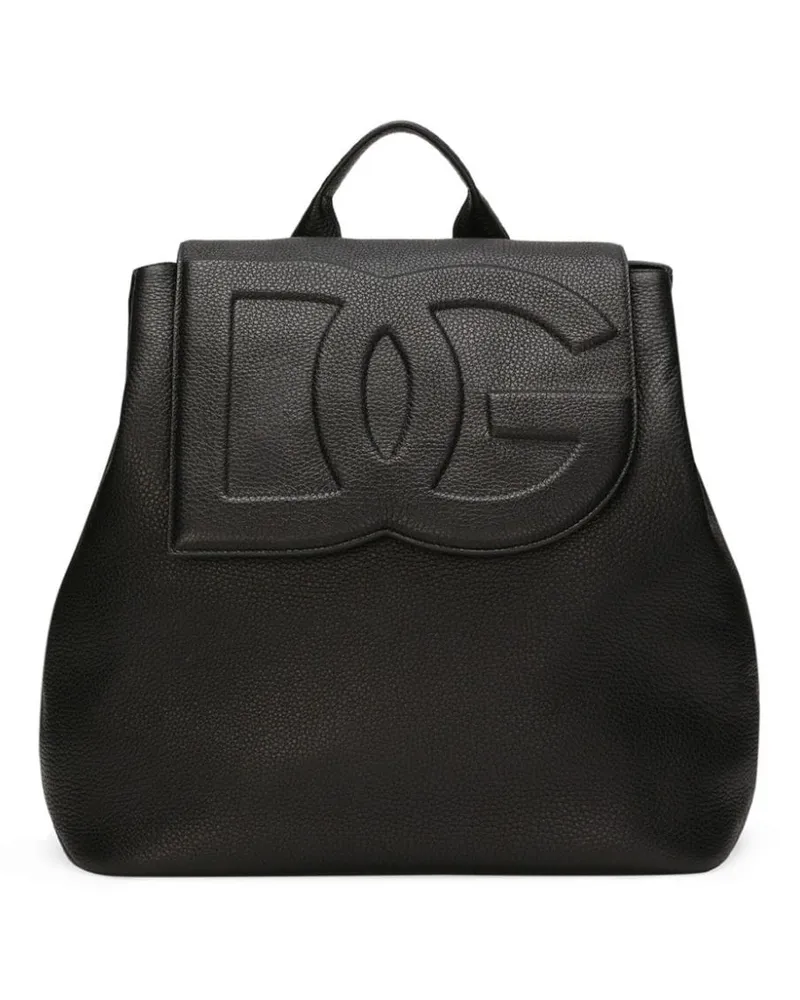 Dolce & Gabbana Rucksack mit Logo-Prägung - Schwarz Schwarz