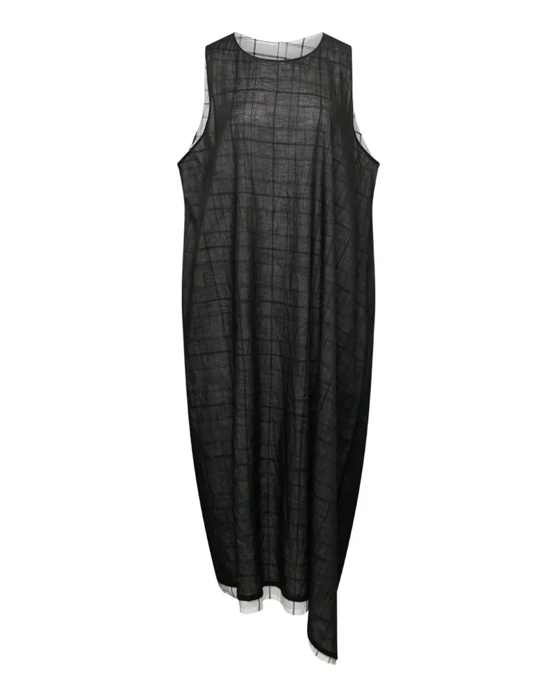Yohji Yamamoto check-pattern sleeveless dress - Grau Grau