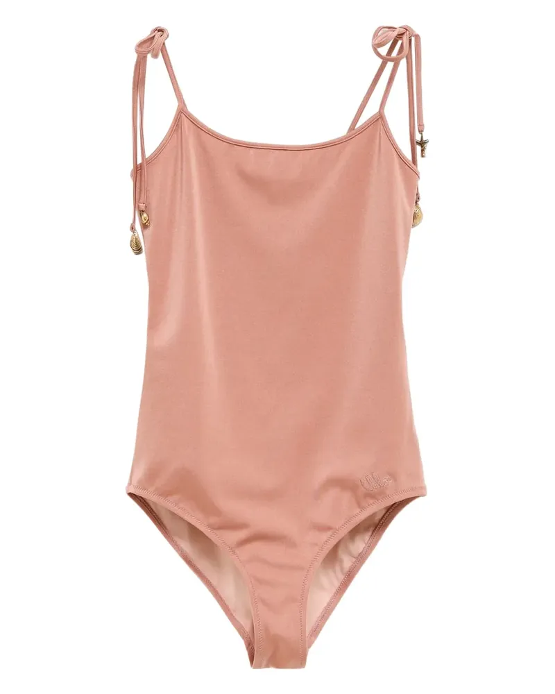 Chloé Badeanzug mit geknoteten Trägern - Rosa Rosa