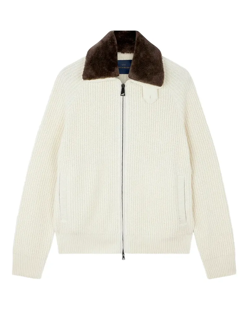 Paul & Shark ribbed zip-up sweater - Weiß Weiß