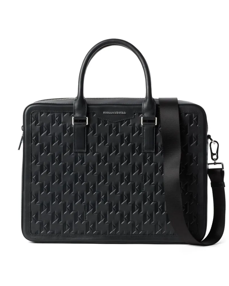 Karl Lagerfeld K/Loom Aktentasche aus Leder - Schwarz Schwarz