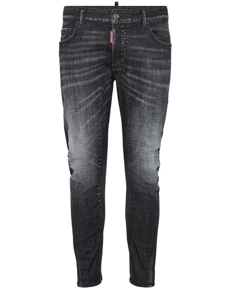 Dsquared2 Ausgeblichene Skinny-Jeans - Schwarz Schwarz