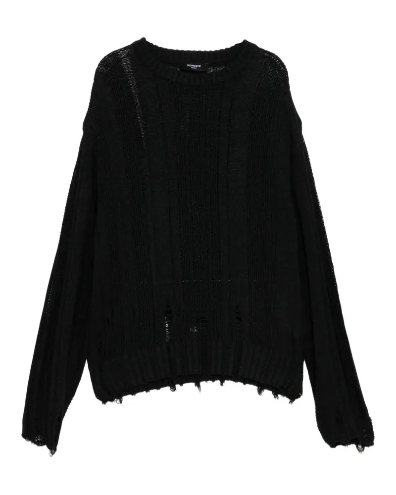 SONGZIO Pullover im Distressed-Look - Schwarz Schwarz