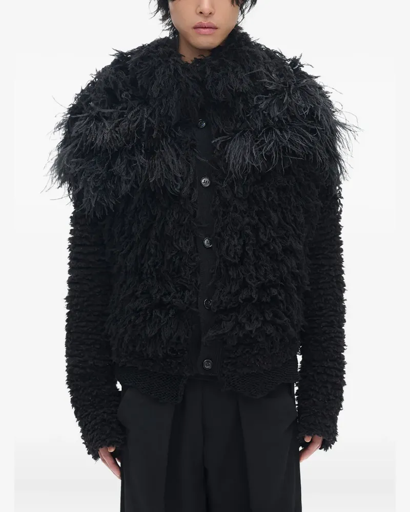 Ann Demeulemeester Here Cropped-Cardigan - Schwarz Schwarz