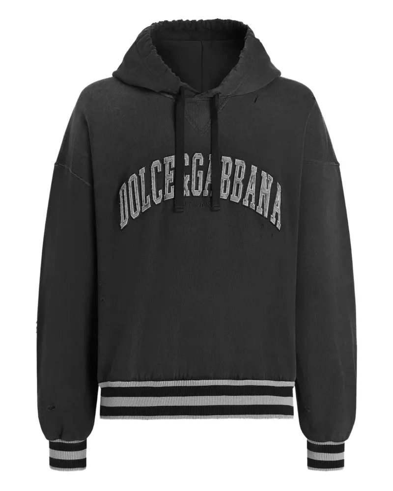 Dolce & Gabbana Gestreifter Hoodie - Grau Grau