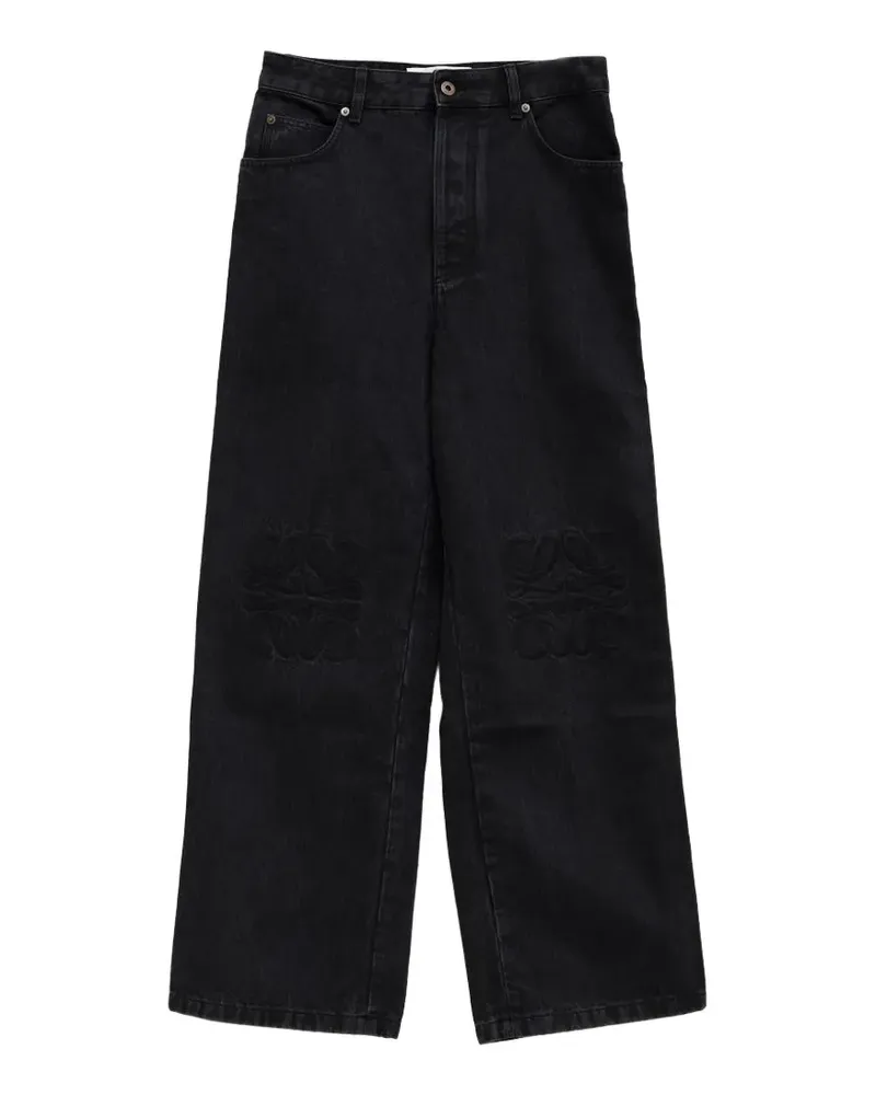 Loewe Anagram-embroidered jeans - Schwarz Schwarz